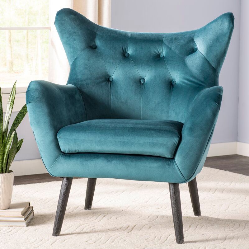 Bouck Wide Tufted Velvet Wingback Chair thumbnail 2