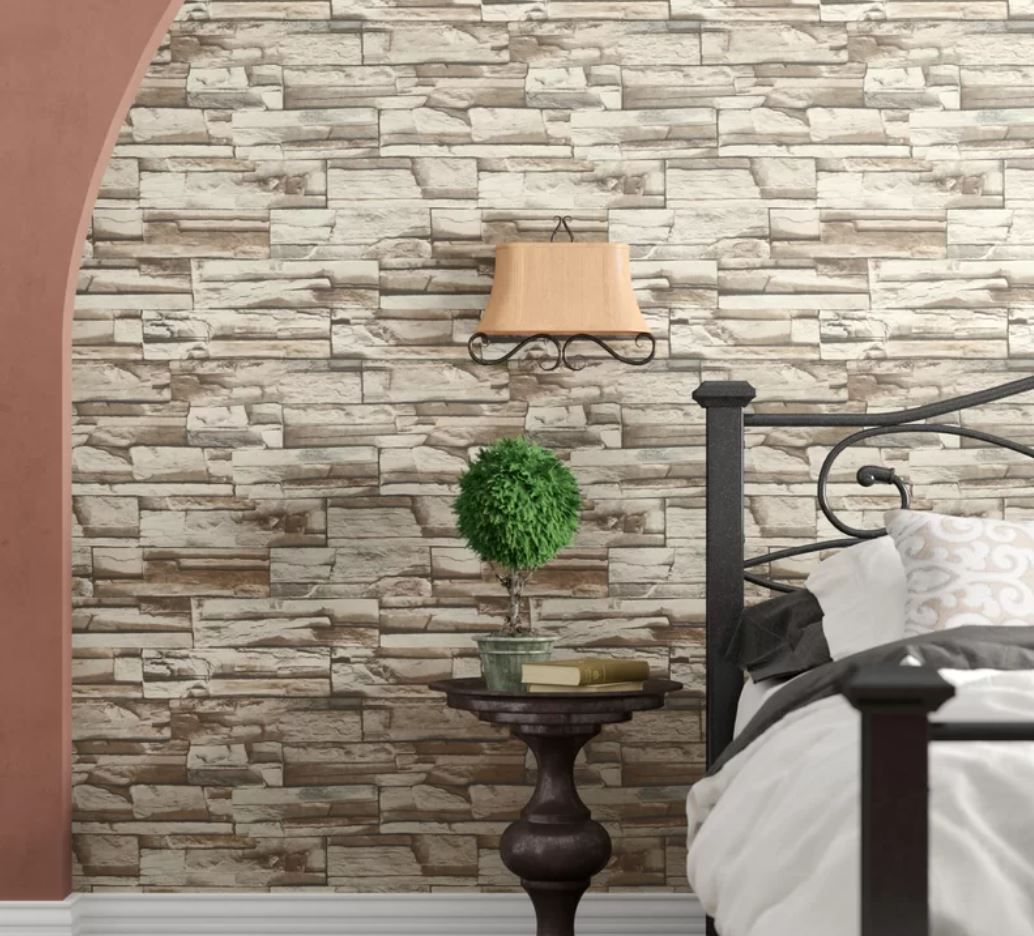 Coleen Stacked Stone Peel and Stick Wallpaper Roll thumbnail 3
