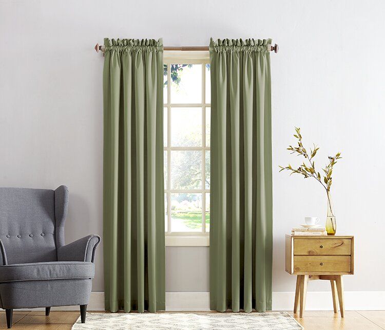 Wayfair Basics Solid Room Darkening Thermal Rod Pocket Single Curtain Panel-95" thumbnail 4
