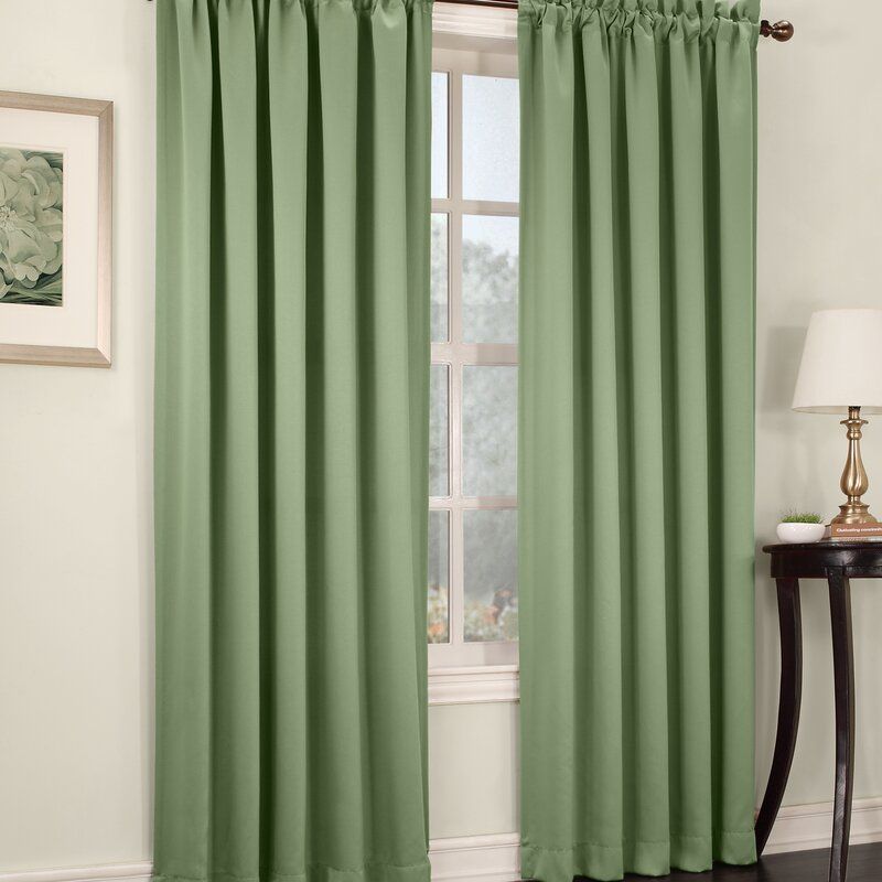 Wayfair Basics Solid Room Darkening Thermal Rod Pocket Single Curtain Panel-95" thumbnail 5