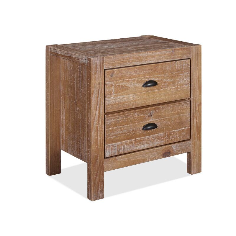 Montauk 2 Drawer Solid Wood Nightstand thumbnail 2