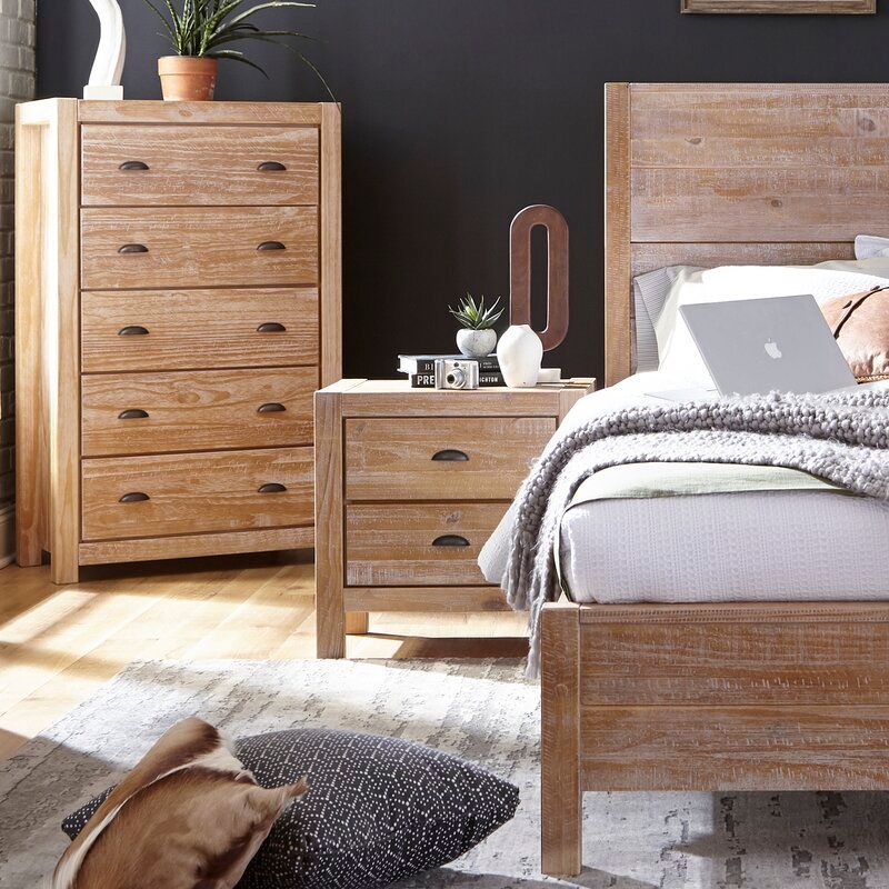 Montauk 2 Drawer Solid Wood Nightstand thumbnail 5