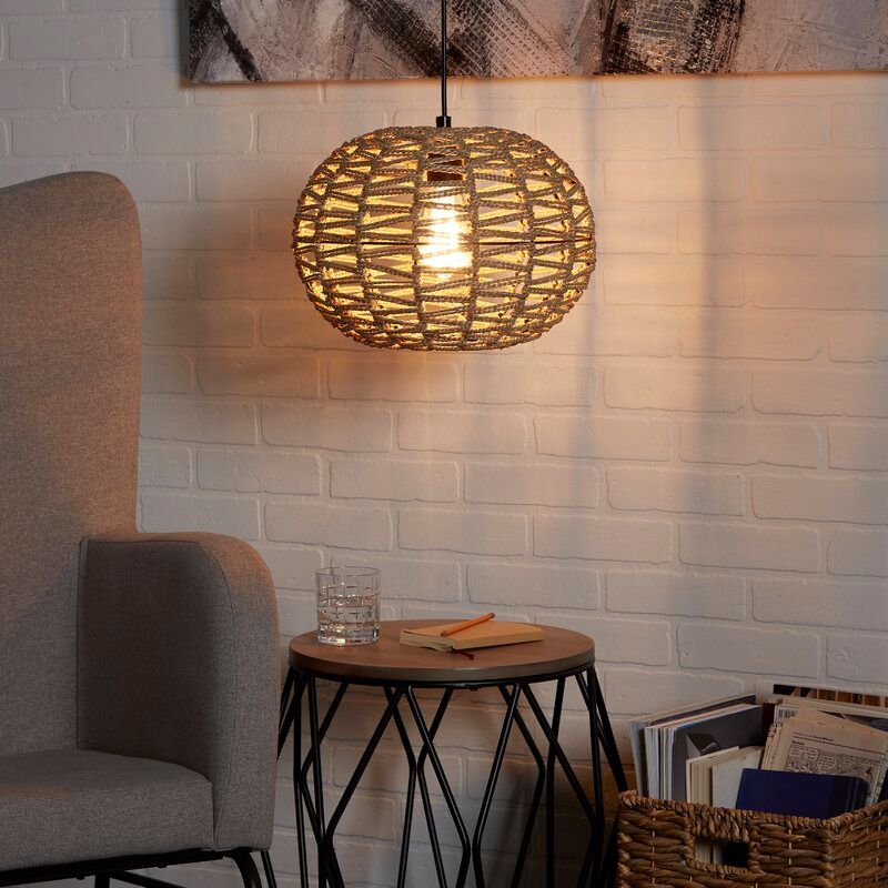 Hodgdon 1 Light Single Globe Pendant with Rope Accents thumbnail 2
