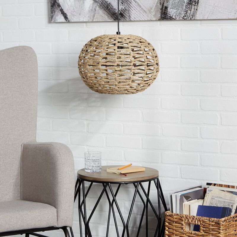 Hodgdon 1 Light Single Globe Pendant with Rope Accents thumbnail 3