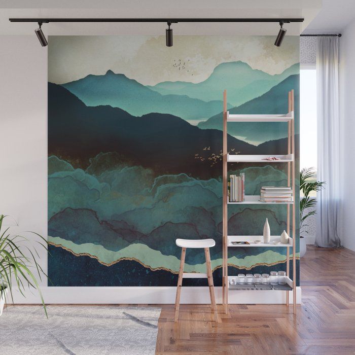 Indigo Mountains Wall Mural thumbnail 2