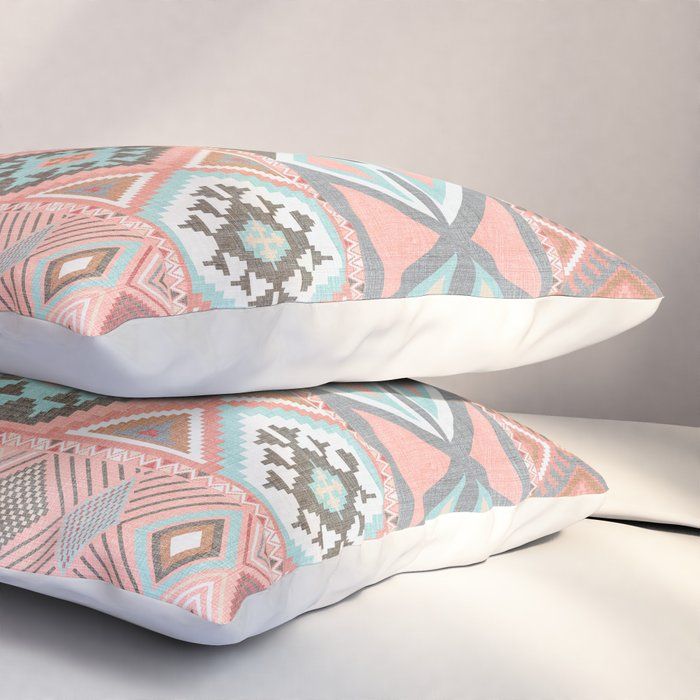 Aztec Artisan Tribal in Pink Pillow Sham with insert thumbnail 2