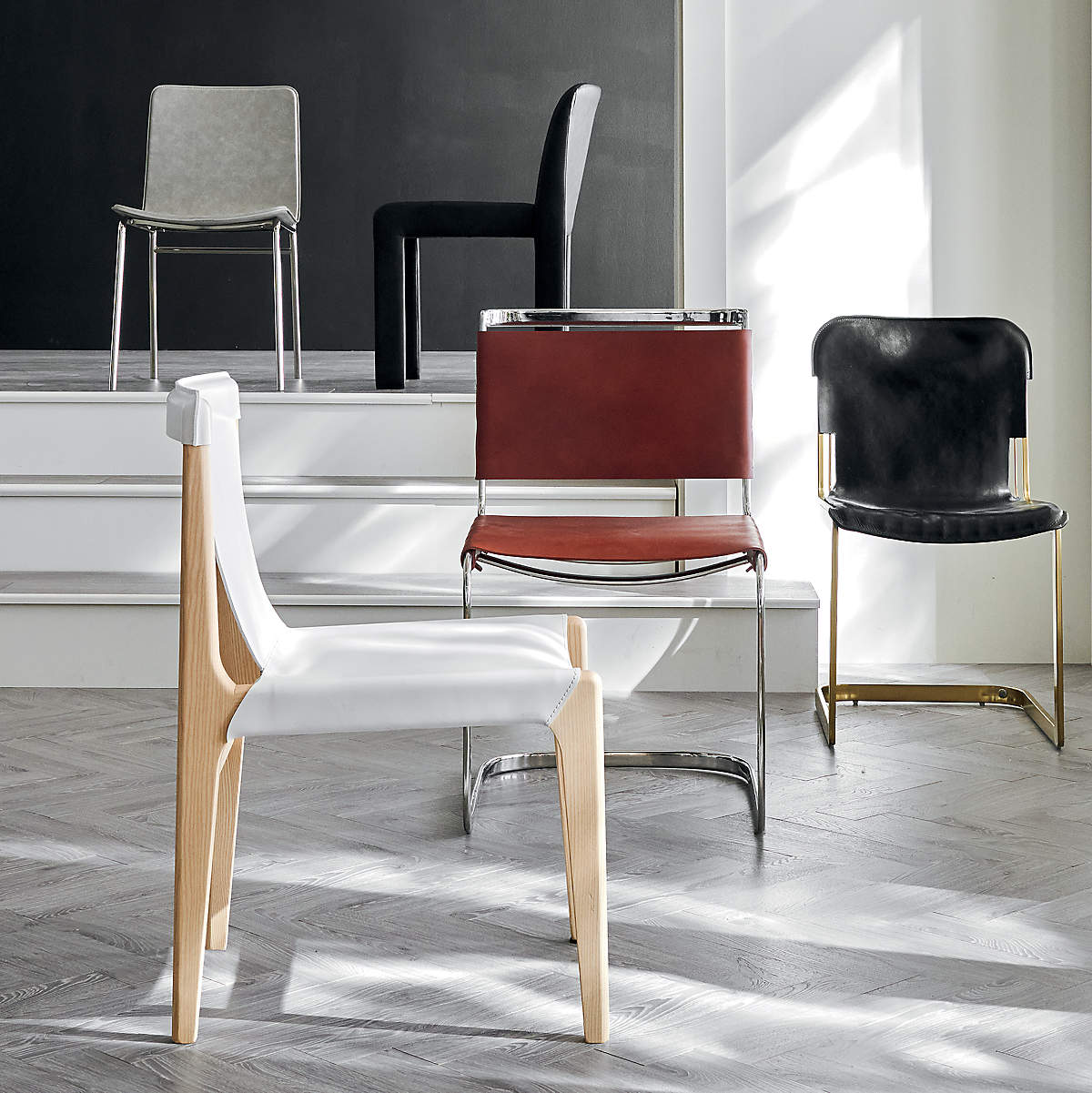 HIDE FAUX LEATHER BLACK DINING CHAIR thumbnail 8