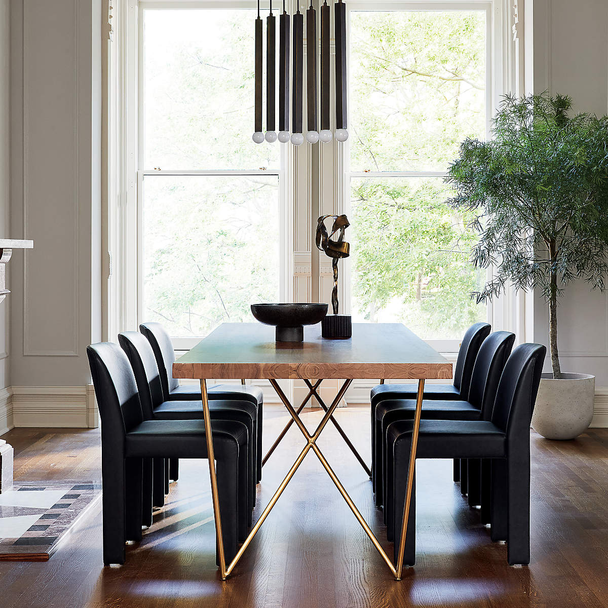 HIDE FAUX LEATHER BLACK DINING CHAIR thumbnail 9