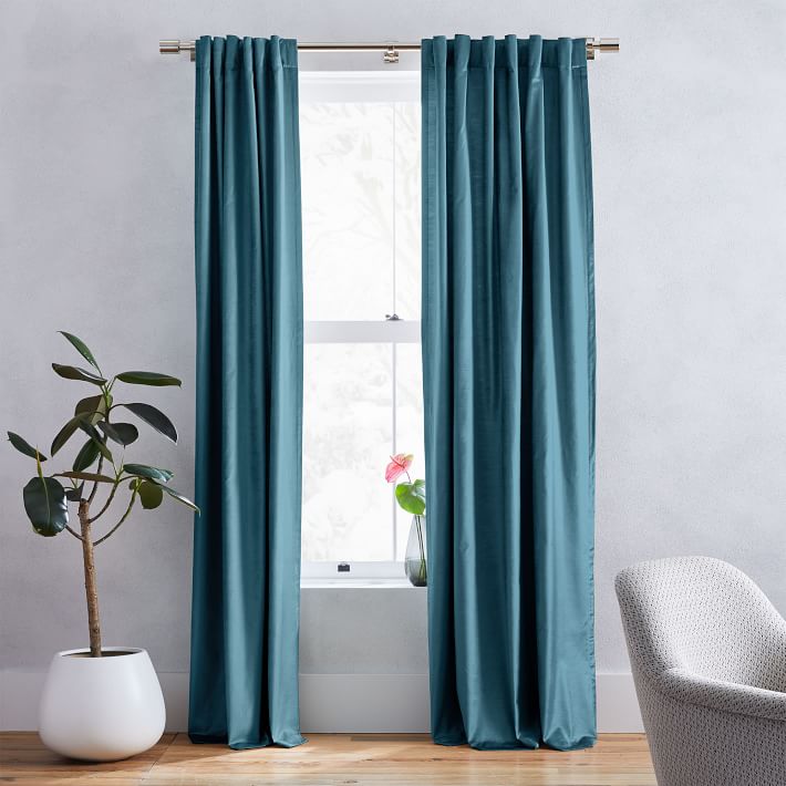 Luster Velvet Curtain Regal Blue thumbnail 2