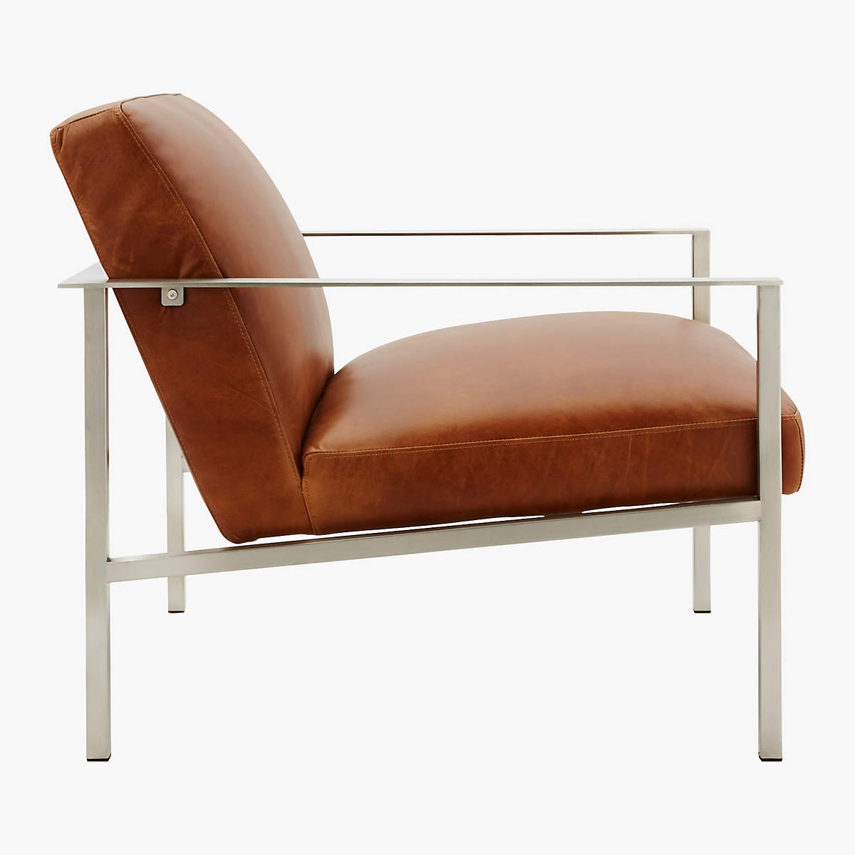 CUE BROWN LEATHER LOUNGE CHAIR thumbnail 2