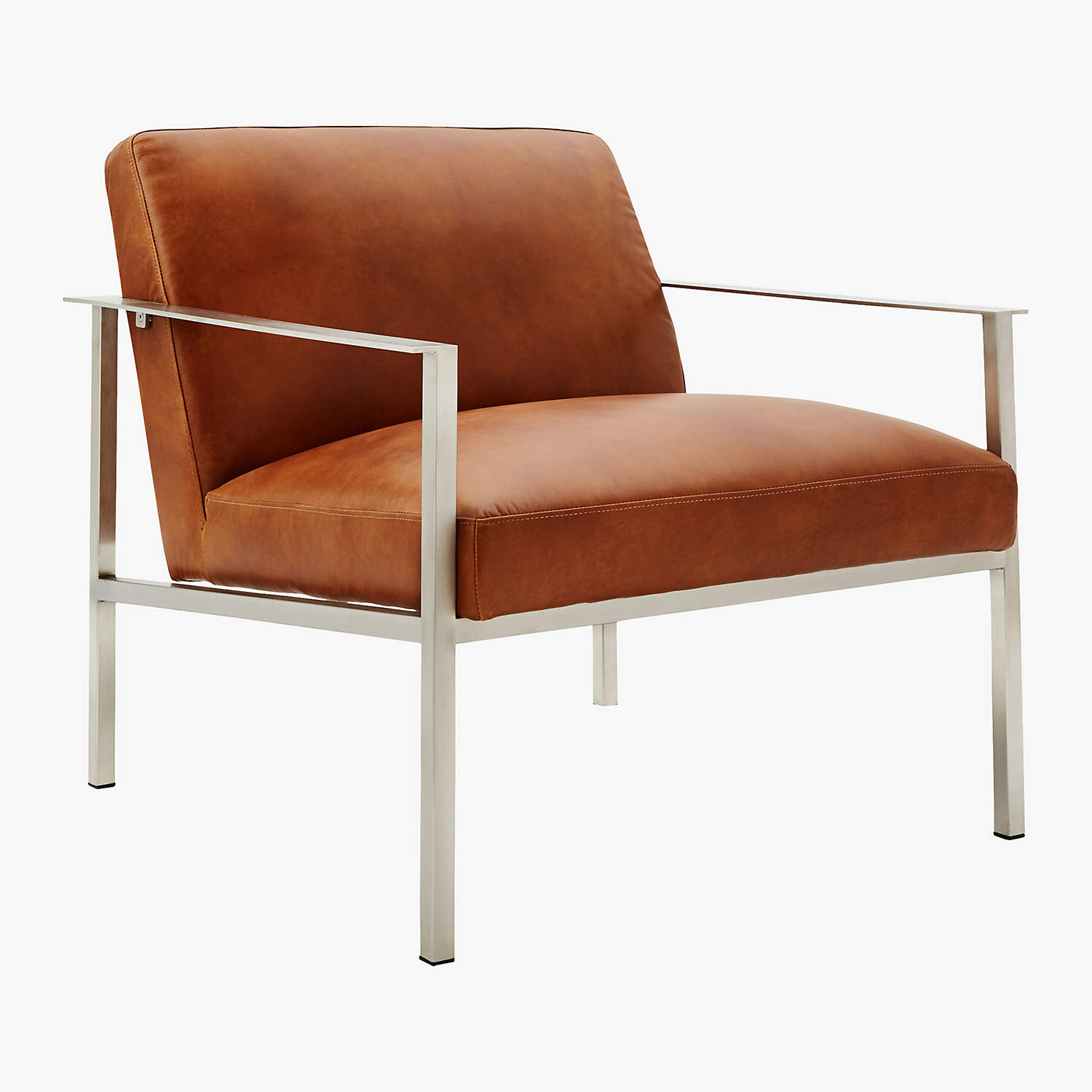 CUE BROWN LEATHER LOUNGE CHAIR thumbnail 3