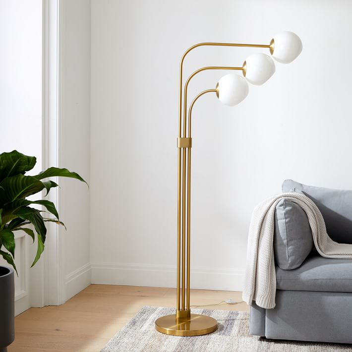Staggered Glass 3 Light Adjustable Floor Lamp thumbnail 2