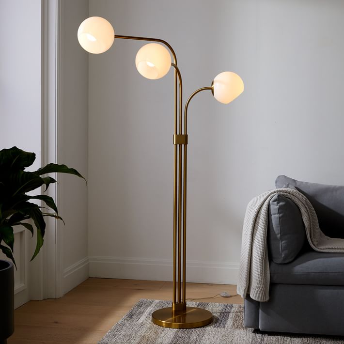 Staggered Glass 3 Light Adjustable Floor Lamp thumbnail 3