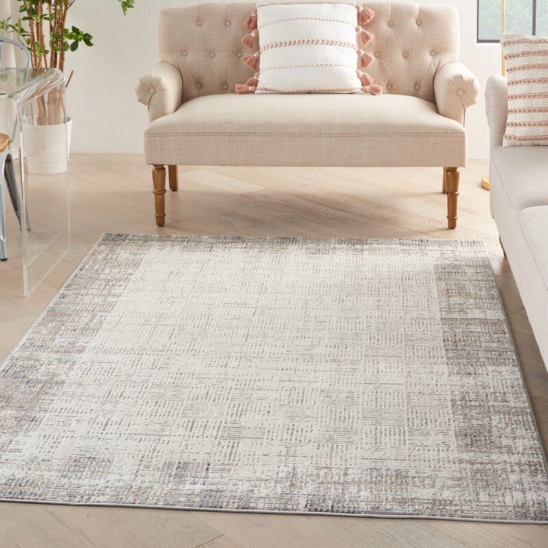 Alyse Geometric Gray Ivory Area Rug thumbnail 2