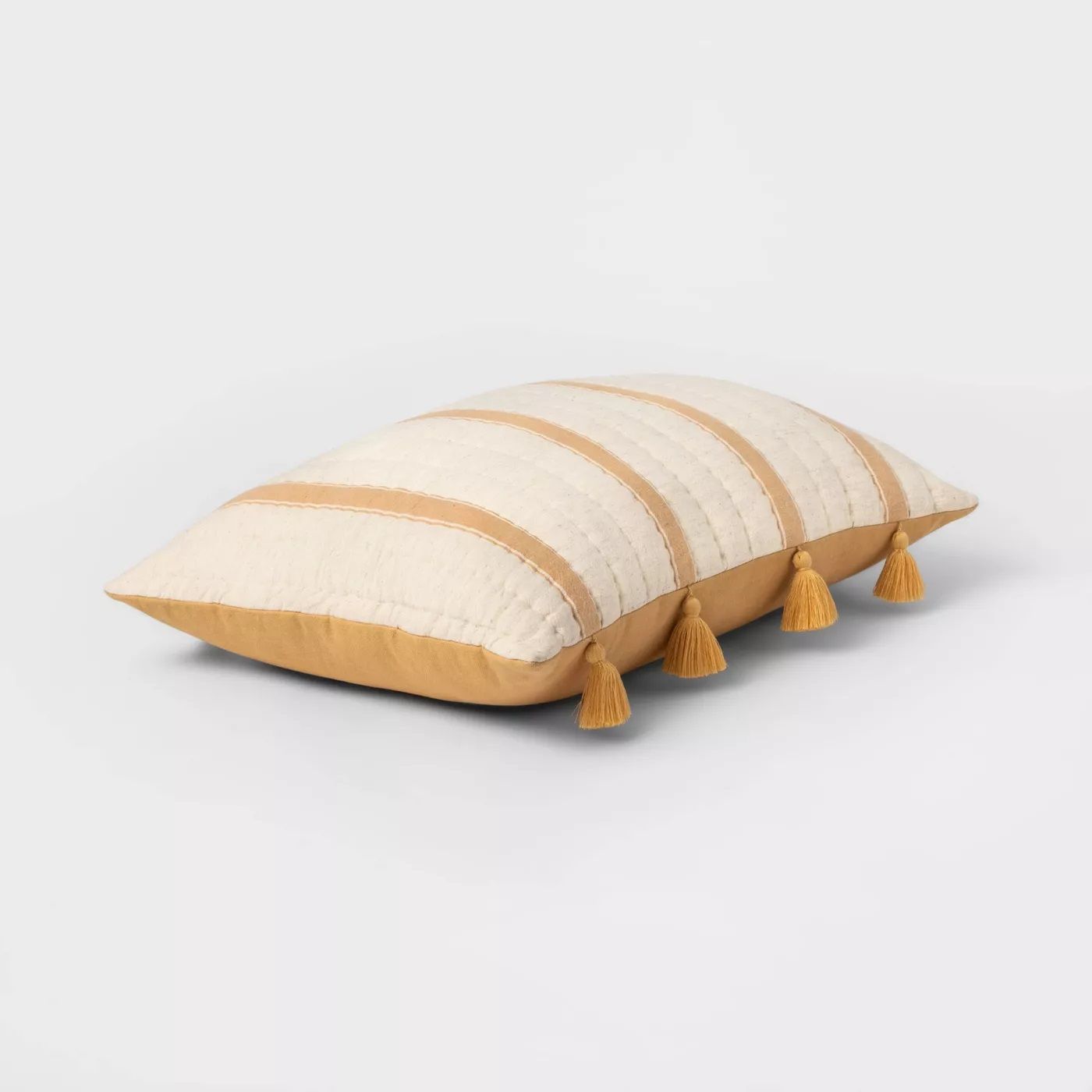 Oblong Woven Stripe Throw Pillow with insert thumbnail 2
