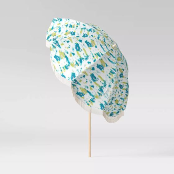 Round Scalloped Fringe Patio Umbrella DuraSeason Fabric thumbnail 3