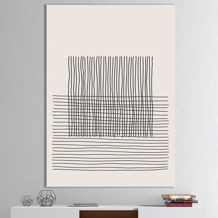 Minimal Geometric Lines and Squares Wrapped Canvas Print Unframe thumbnail 2