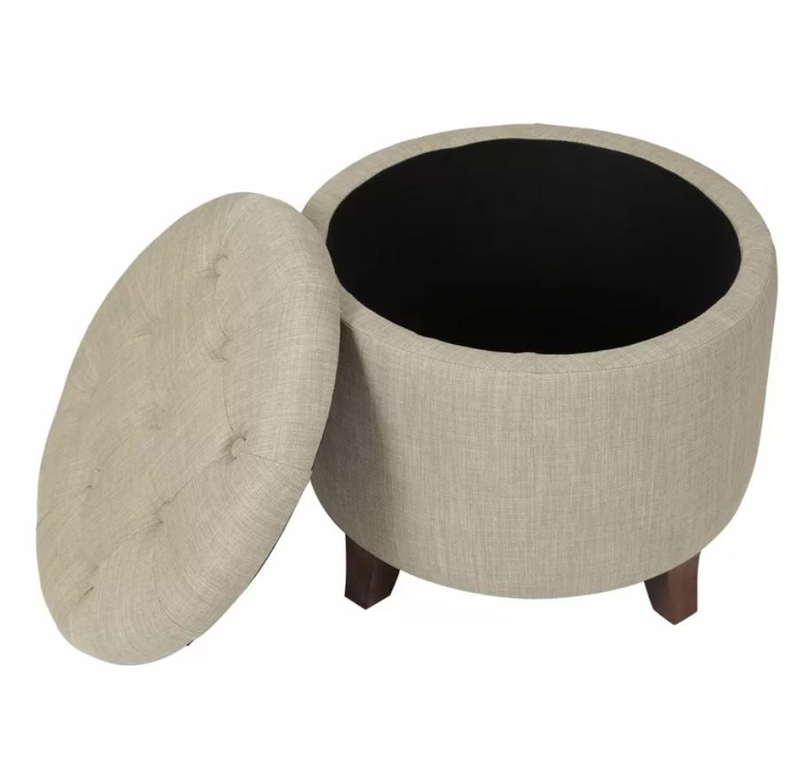 Dollard Round Button Tufted Storage Ottoman thumbnail 2