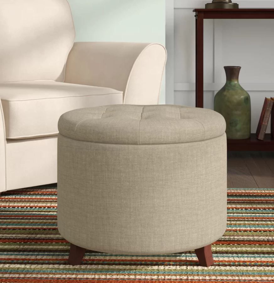 Dollard Round Button Tufted Storage Ottoman thumbnail 3