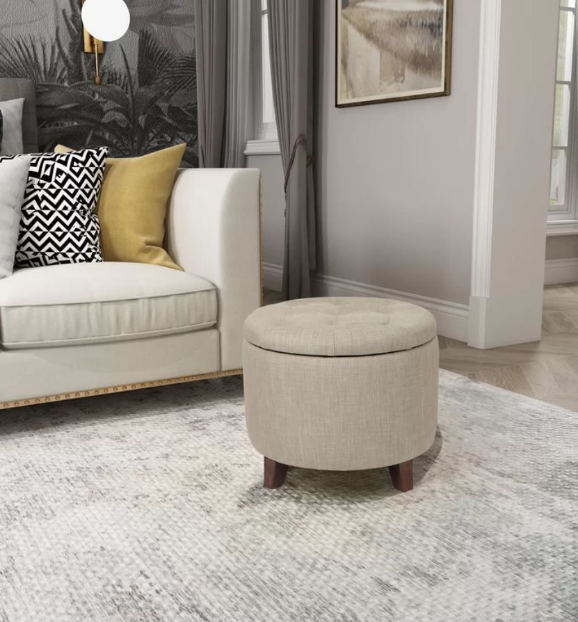 Dollard Round Button Tufted Storage Ottoman thumbnail 4