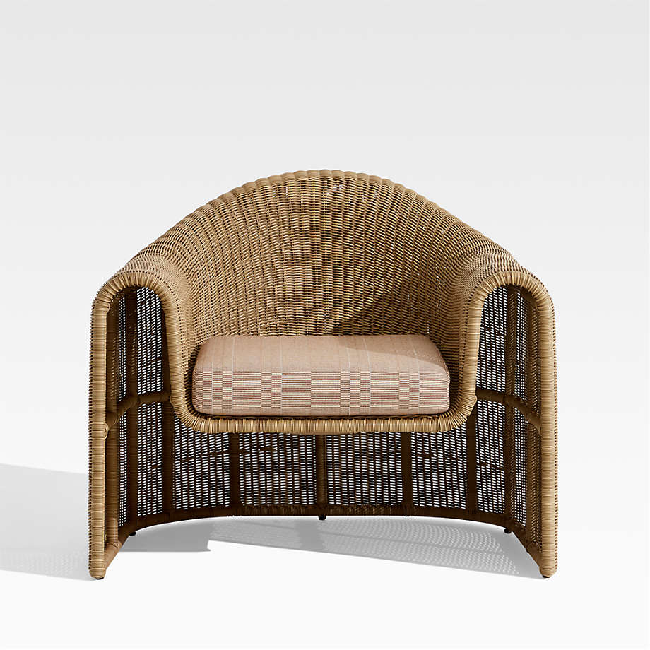 Simeon Outdoor Wicker Lounge Chair with Cushion thumbnail 2