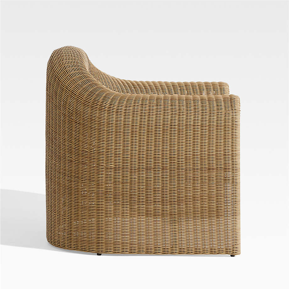 Simeon Outdoor Wicker Lounge Chair with Cushion thumbnail 3