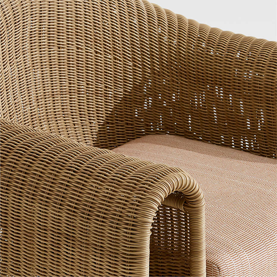 Simeon Outdoor Wicker Lounge Chair with Cushion thumbnail 6