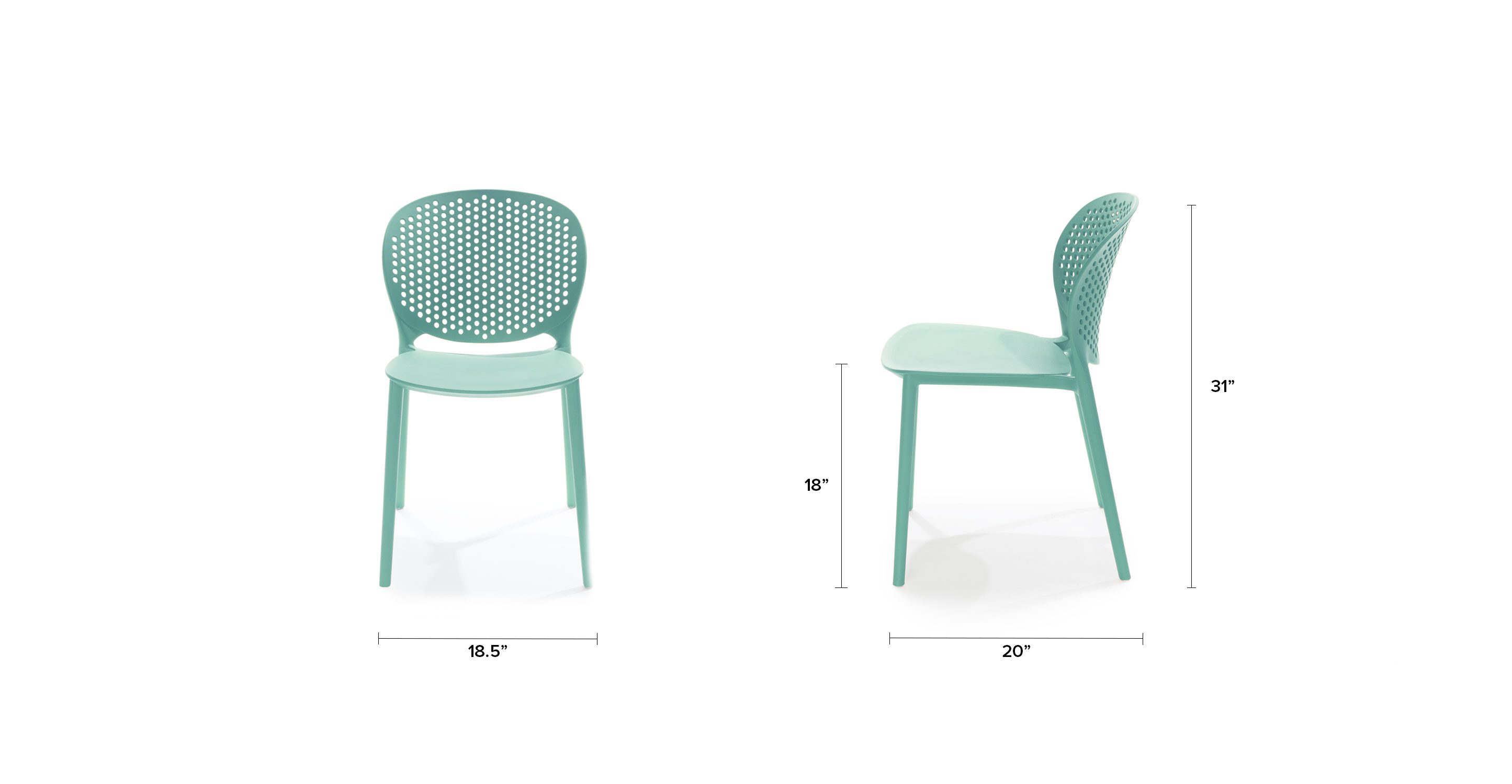 Dot Malibu Aqua Dining Chair Set Of 2 thumbnail 8