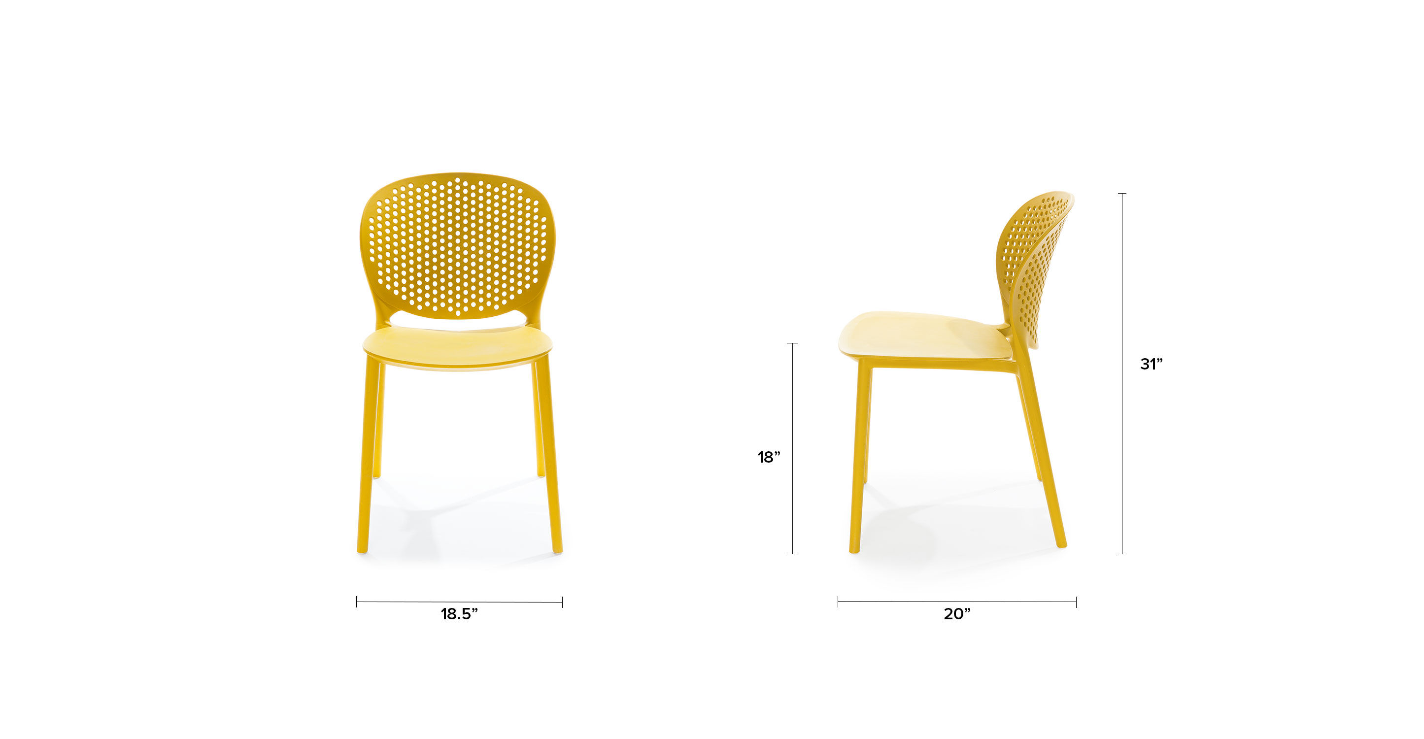 Dot Sun Yellow Dining Chair Set Of 2 thumbnail 8