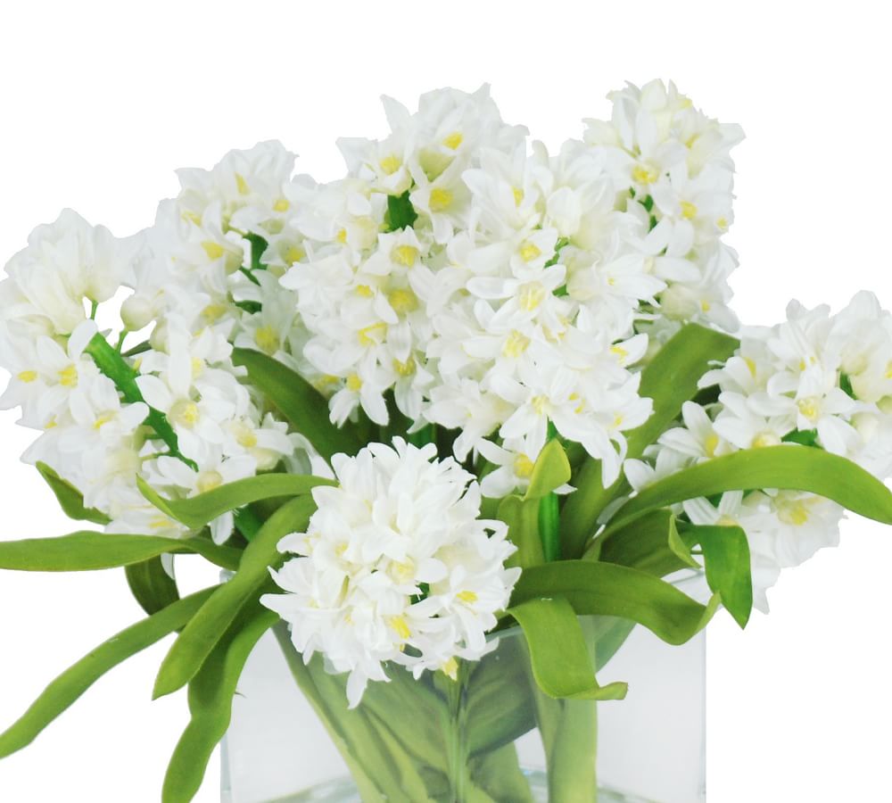 Faux Hyacinth in Square Glass thumbnail 2