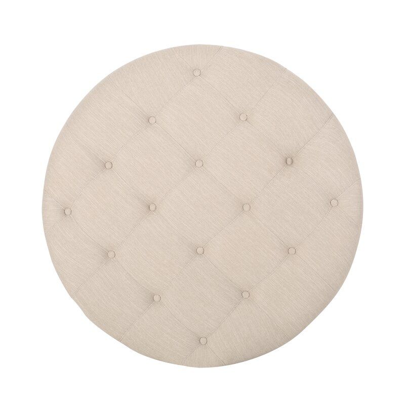 Tufted Round Cocktail Ottoman with Storage thumbnail 2