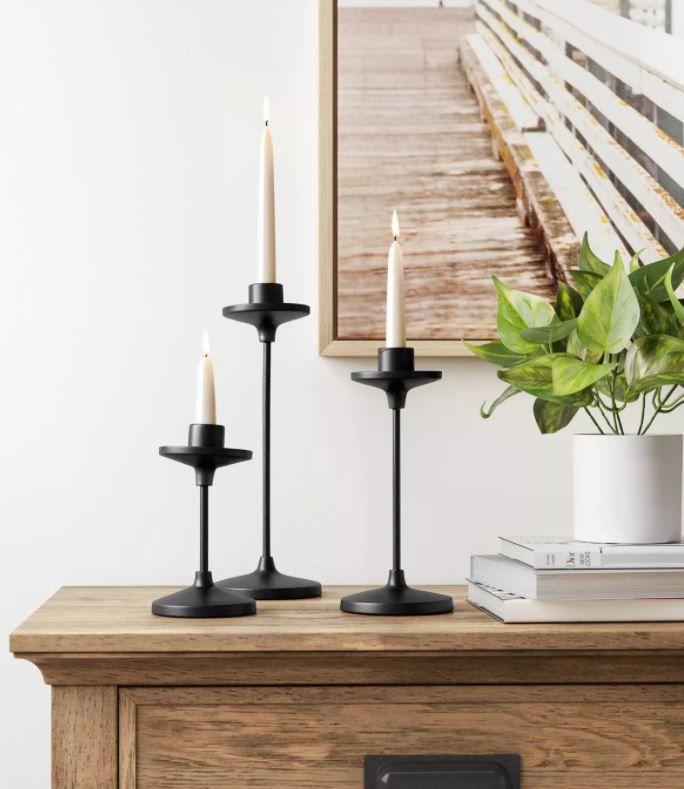 Tapers Metal Candle Holder Black Threshold thumbnail 3