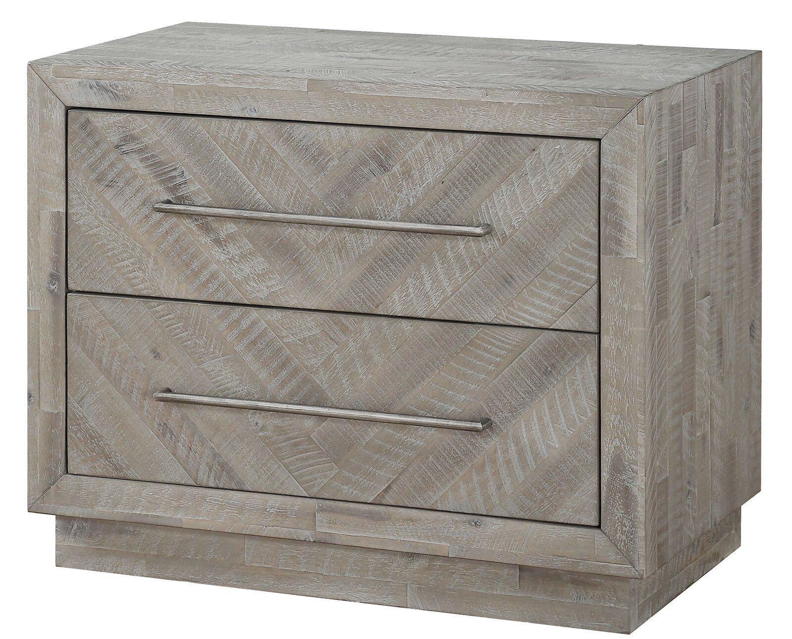 Whittier 2 Drawer Solid Wood Nightstand in Rustic Latte thumbnail 2