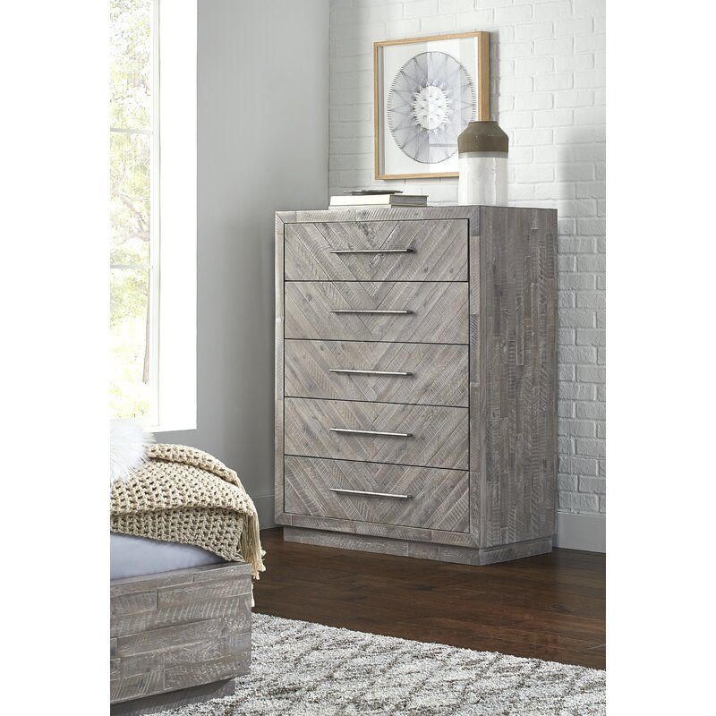Whittier 5 Drawer 42 Solid Wood Chest thumbnail 4