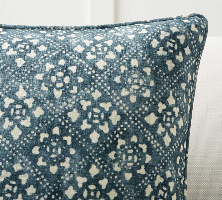 Leada Print Pillow Cover Blue Multi Without insert thumbnail 2