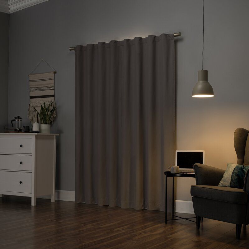 Solid Max Blackout Thermal Rod Pocket Single Curtain Panel thumbnail 2