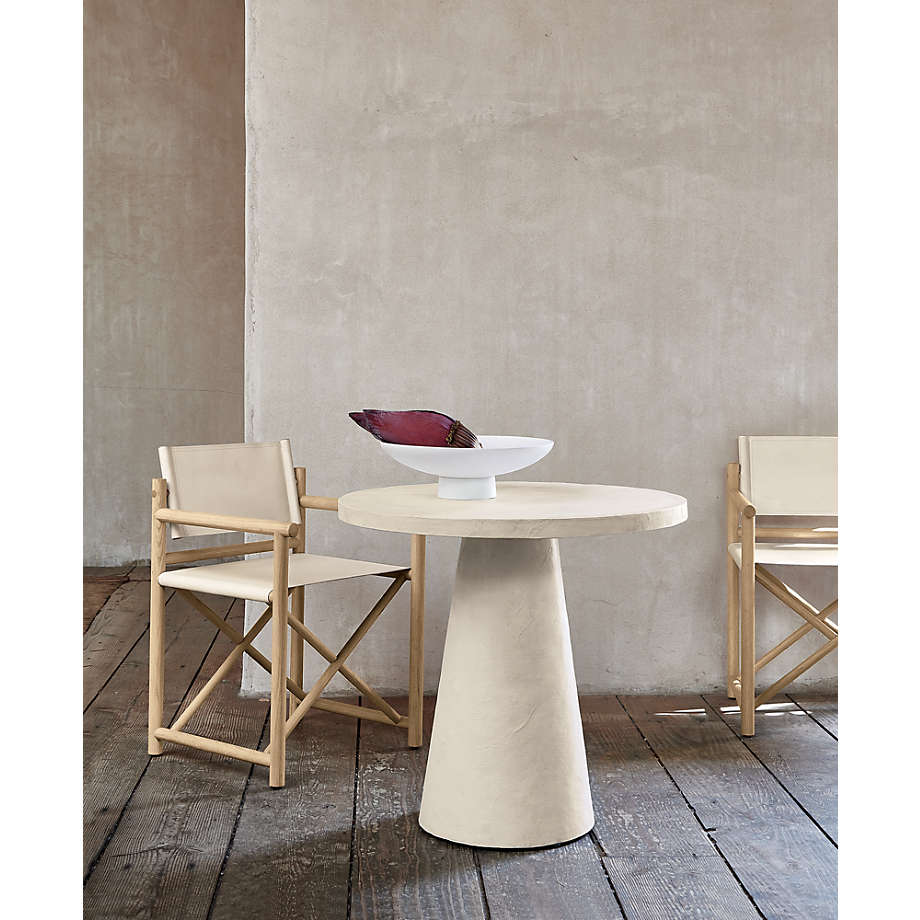 Willy White Plaster Pedestal Bistro Table thumbnail 2