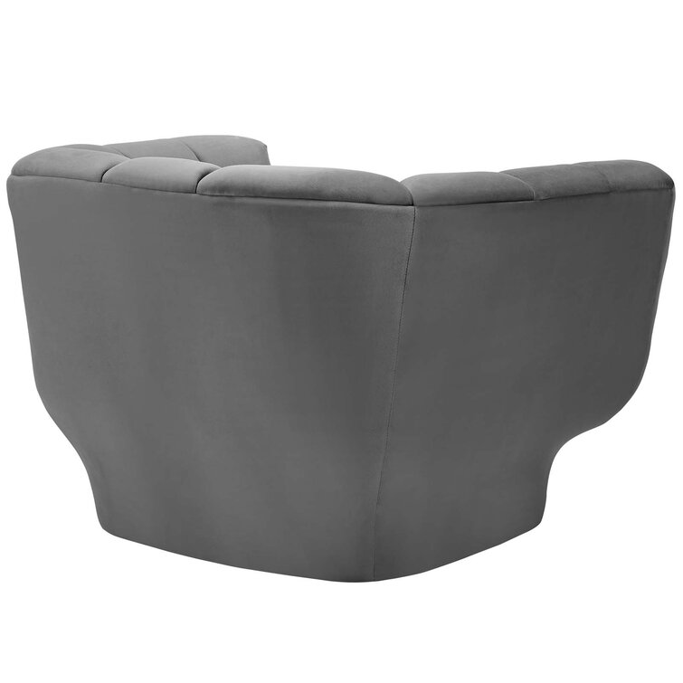 Genessee Wide Velvet Barrel Chair thumbnail 3