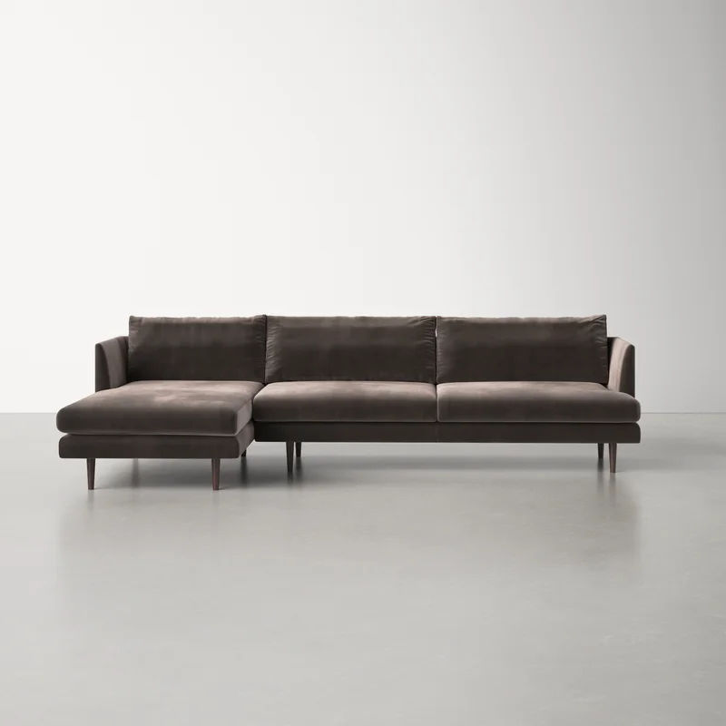 Wide Velvet Sofa Chaise thumbnail 2