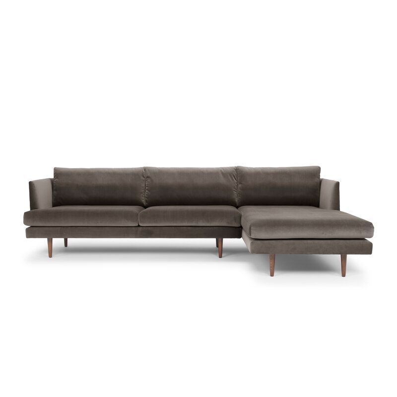 Wide Velvet Sofa Chaise thumbnail 3