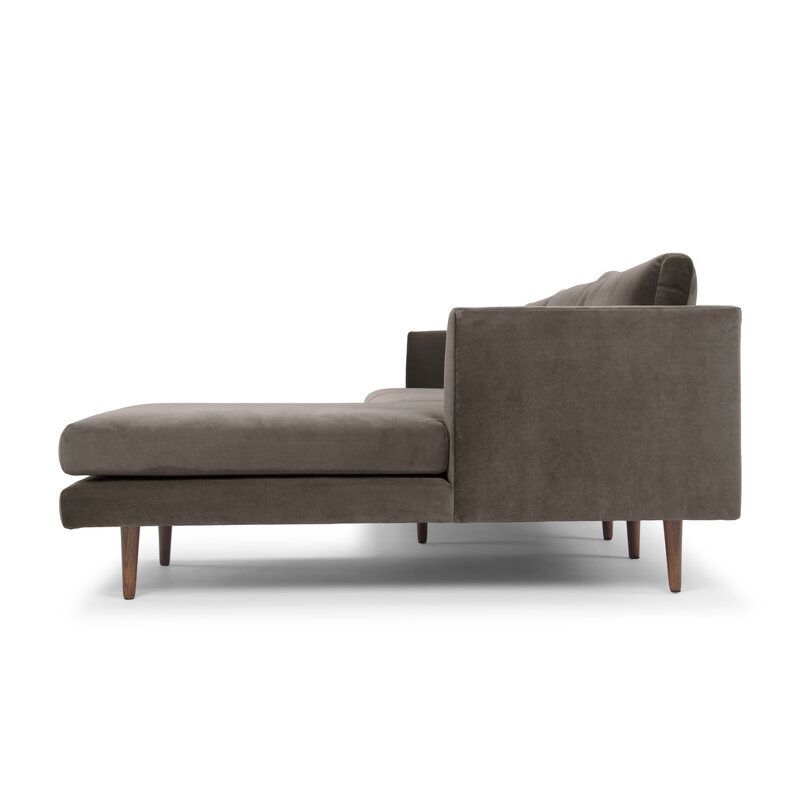Wide Velvet Sofa Chaise thumbnail 4