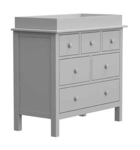 Kendall Nursery Dresser And Topper Set Gray thumbnail 2