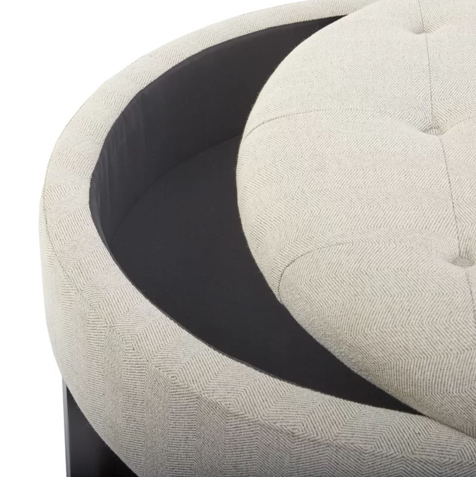 Darell Tufted Round Storage Ottoman thumbnail 2