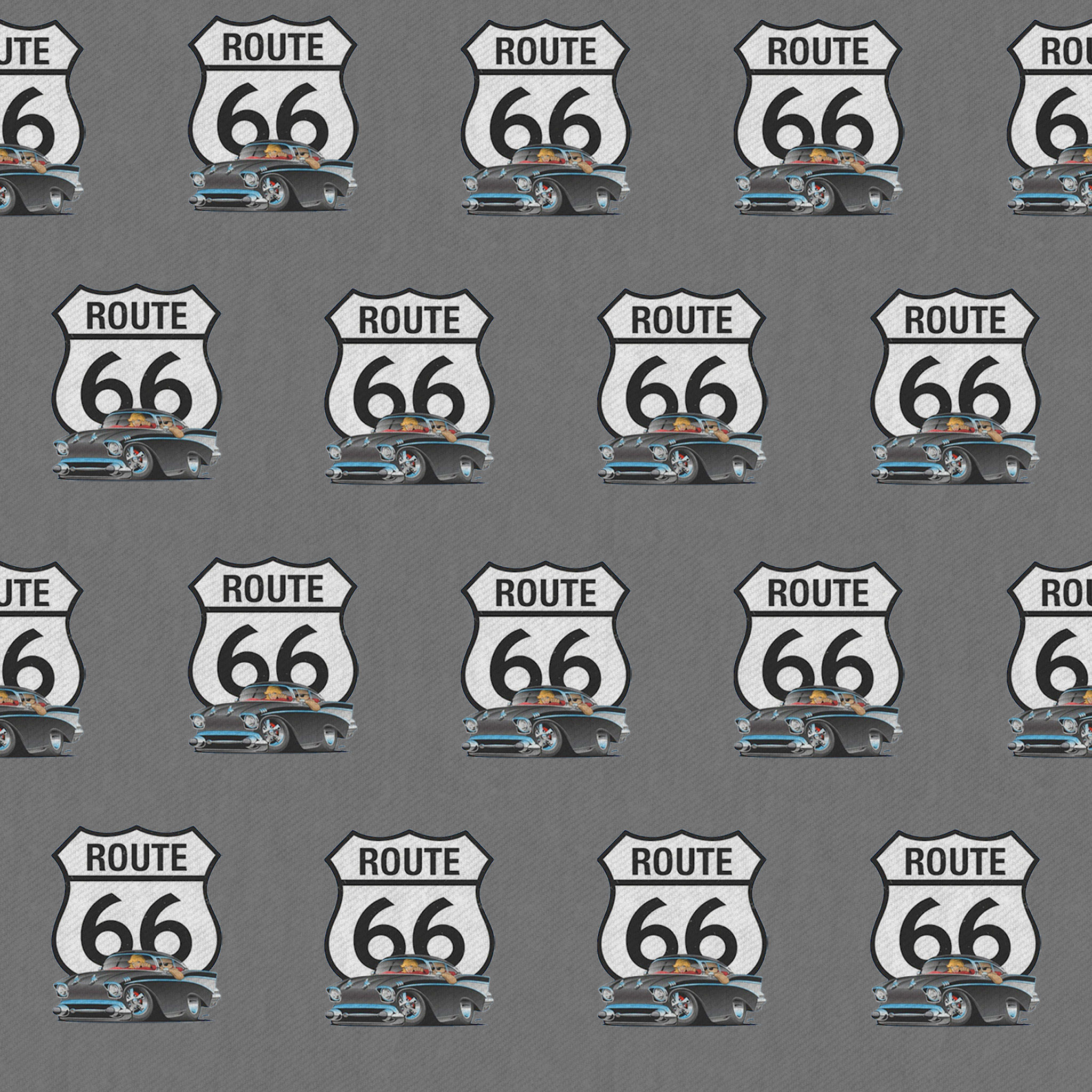 Route 66 Classic Car Nostalgia Floor Pillow thumbnail 4