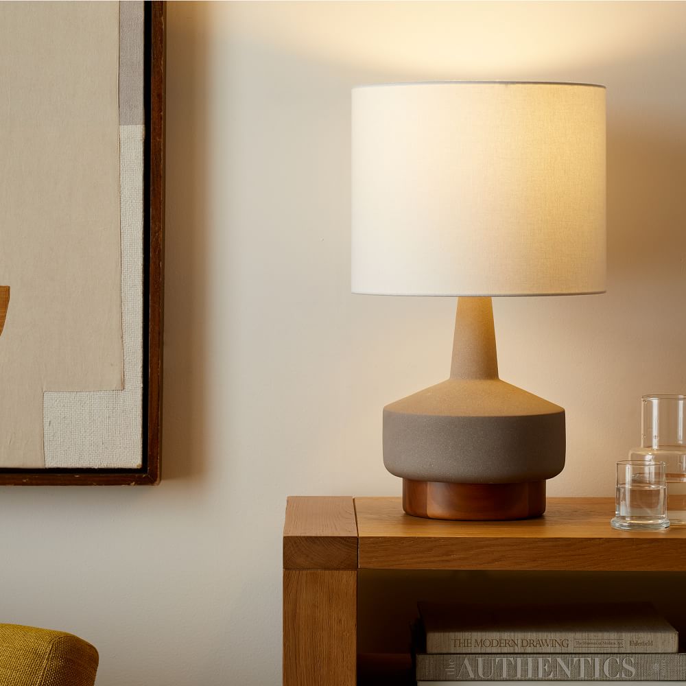 Wood And Ceramic Table Lamp thumbnail 2