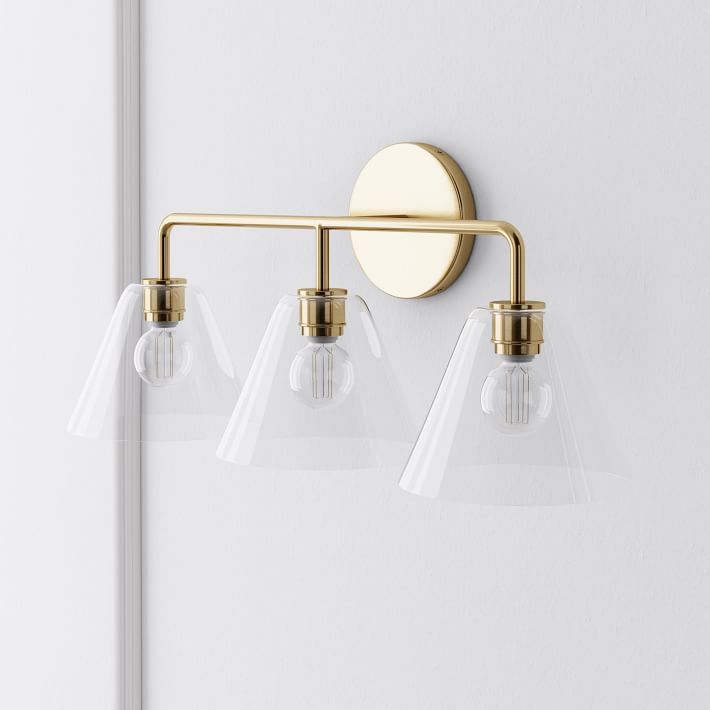 Sculptural 3 Light Cone Sconce Clear thumbnail 2