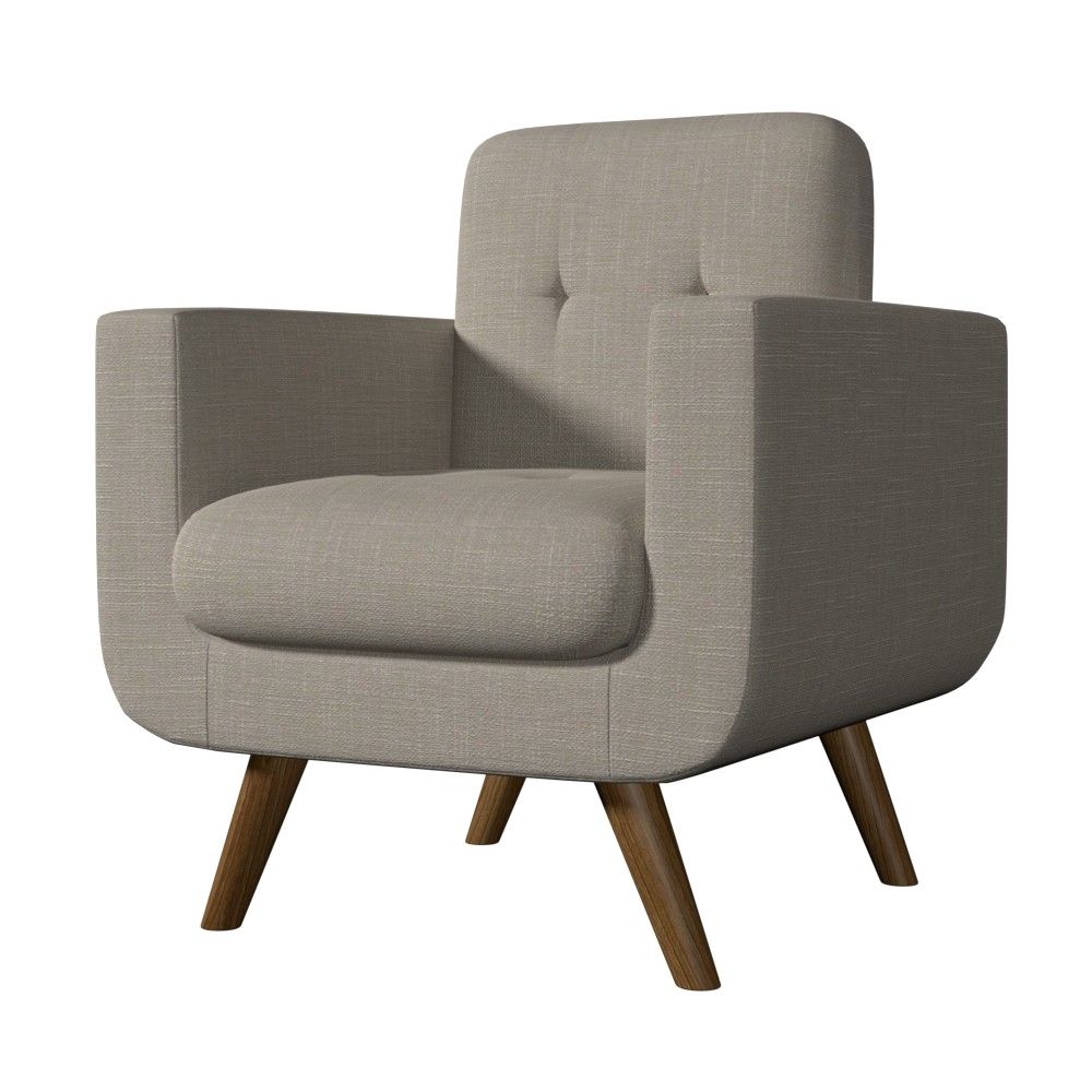 Juliana Wide Tufted Linen Club Chair thumbnail 2