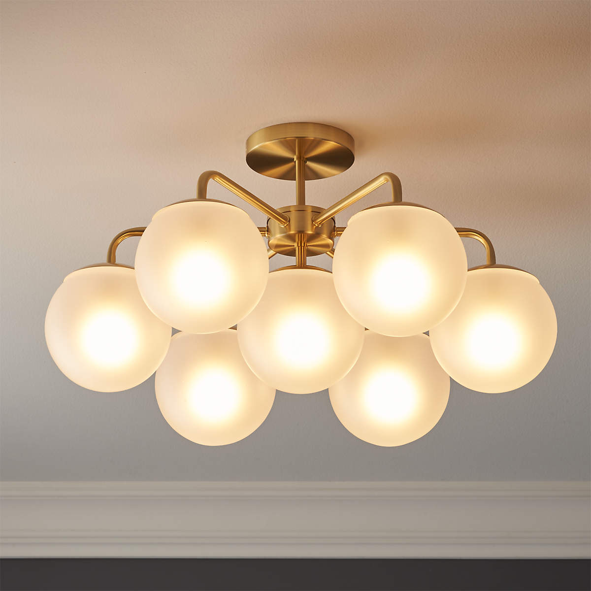 Vega Brushed Brass Flush Mount Light thumbnail 2