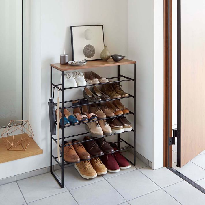 Yamazaki Tiered Shoe Rack Black thumbnail 2