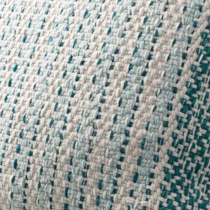 Textured Woven Stripes Throw Pillow Teal With Insert thumbnail 2